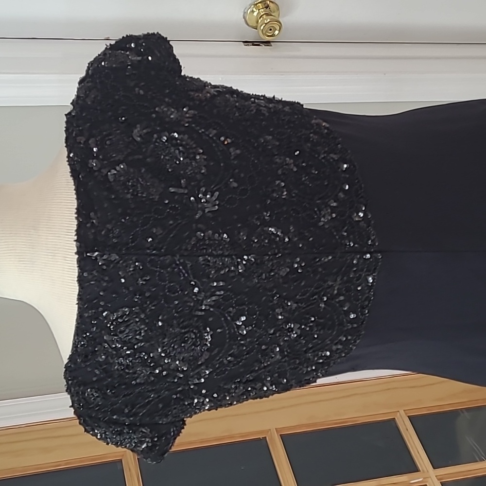 Escada Black Midi Dress with Beaded Bodice - Picture 3 of 4
